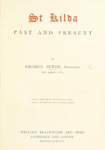 St. Kilda: Past and Present (1878)