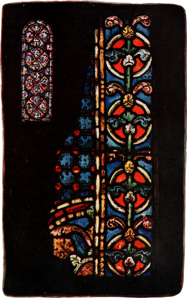 Stained Glass of the Middle Ages in England and France - Border and Mosaic Diaper, from the Trinity Chapel, Canterbury. Thirteenth century (1913)