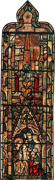 Stained Glass of the Middle Ages in England and France - The Nativity, upper part of east window of north aisle, All Saints', North Street, York. Fourteenth century (1913)