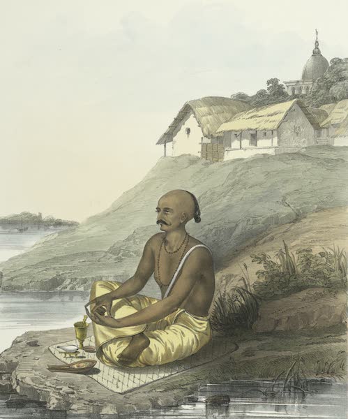 The Sundhya, or, the Daily Prayers of the Brahmins - Koorma [Kurma] (Tortoise). The figure here indicated by the fingers is meant to represent it. (1851)