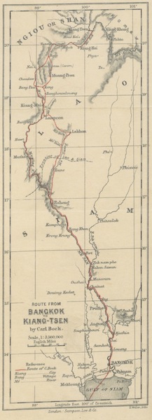 Route from Bangkok to Kiang-Tsen