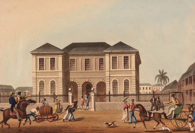 Ten Views in the Island of Antigua - Court House, Saint John's, Antigua (1823)