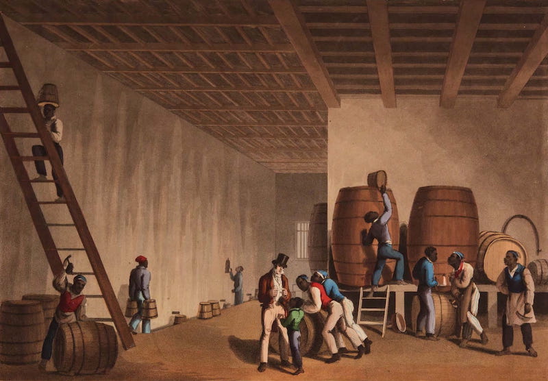 Ten Views in the Island of Antigua - Interior of a Distillery, on Delap's Estate, Antigua (1823)