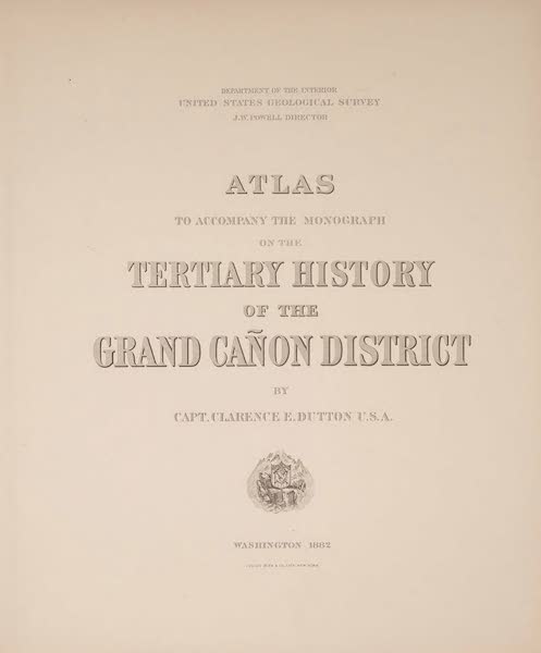 Tertiary History of the Grand Canon [Atlas] - Title Page (1882)