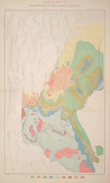 Tertiary History of the Grand Canon [Atlas] - Geological Map of the Western Part of the Plateau Province (1882)