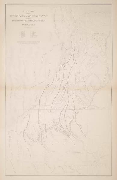 Tertiary History of the Grand Canon [Atlas] - Sketch Map of the Western Part of the Plateau Province (1882)