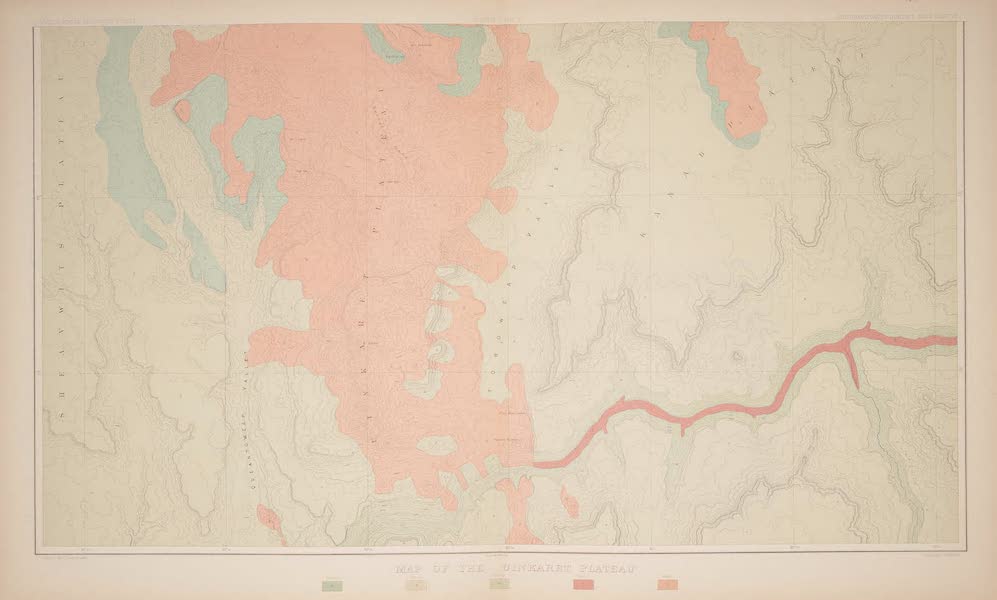Tertiary History of the Grand Canon [Atlas] - Map Of The Uinkaret Plateau South Half (1882)
