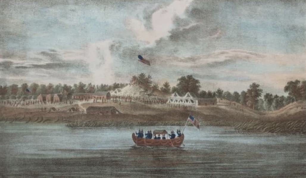 The Aboriginal Port Folio - A view of the Butte des Morts Treaty ground with the arrival of the Commissioners Gov. Lewis Cass and Col. McKenney in 1827 (1836)