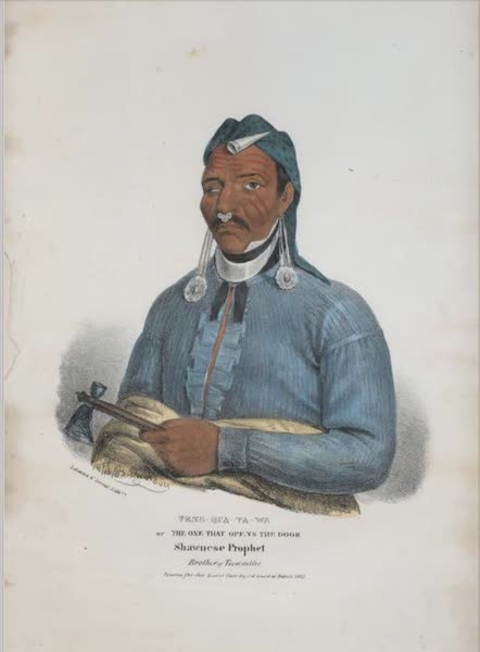 The Aboriginal Port Folio - Tens-qua-ta-wa or the One that Opens the Door, Shawnese Prophet, brother of Tecumthe (1836)