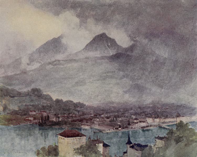 The Alps, Painted and Described - Lucerne and Lake from the Drei Linden (1904)