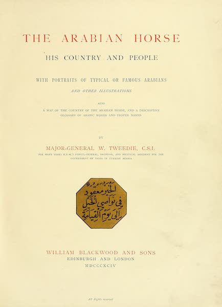 The Arabian Horse - Title Page (1894)