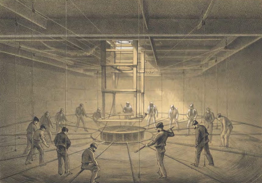 Interior of One of the Tanks on Board the Great Eastern : Cable Passing Out