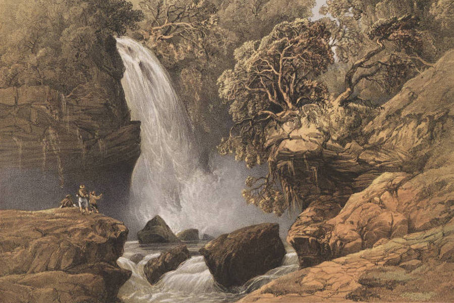 The Beautiful Scenery and Chief Places of Interest throughout the Crimea - Waterfall of Giur-Giur (1856)
