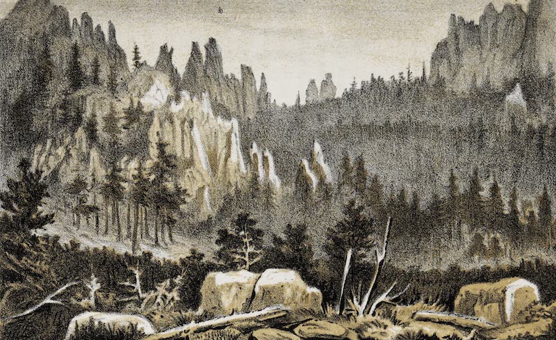 The Black Hills - The Fingers, Harney's Range Looking North-East (1876)