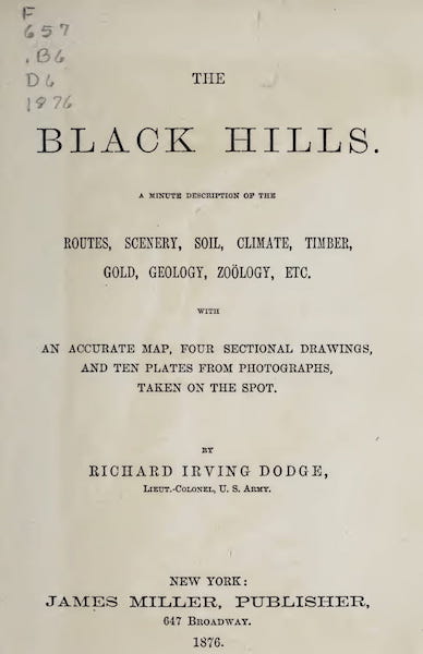The Black Hills - Title Page (1876)