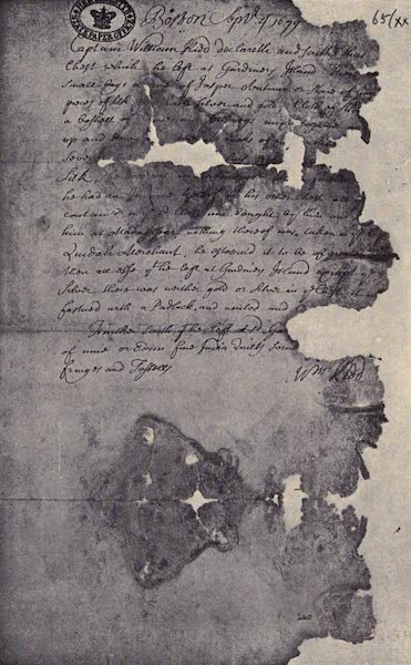 A memorandum of Captain Kidd's treasure left on Gardiner's Island