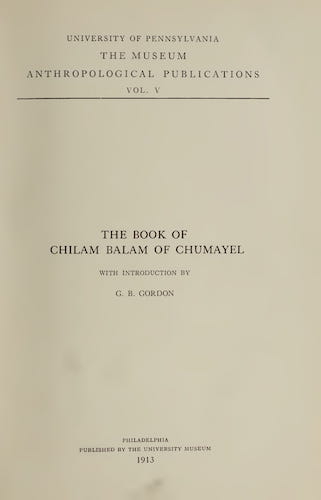 The Book of Chilam Balam of Chumayel