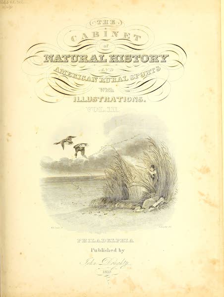 The Cabinet of Natural History & American Rural Sports Vol. 3 - Title Page (1833)