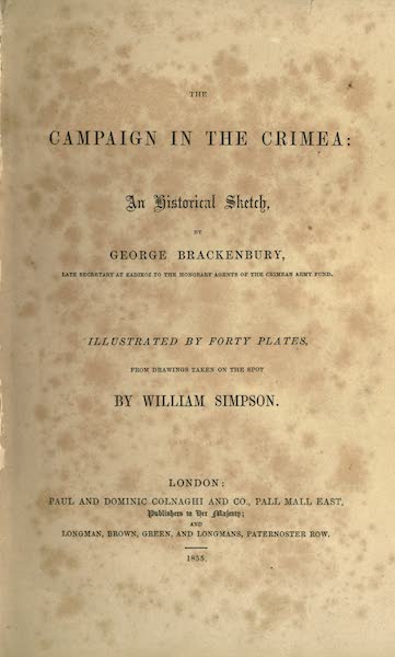 The Campaign in the Crimea [Series I] - Title Page (1855)