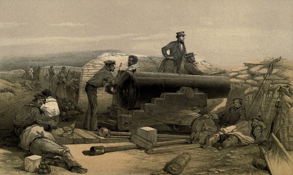 A Quiet Day in the Diamond Battery. Portrait of Lancaster Sixty-eight Pounder, 15th December, 1854