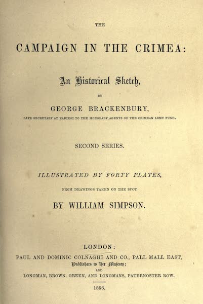 The Campaign in the Crimea [Series II] - Title Page (1856)