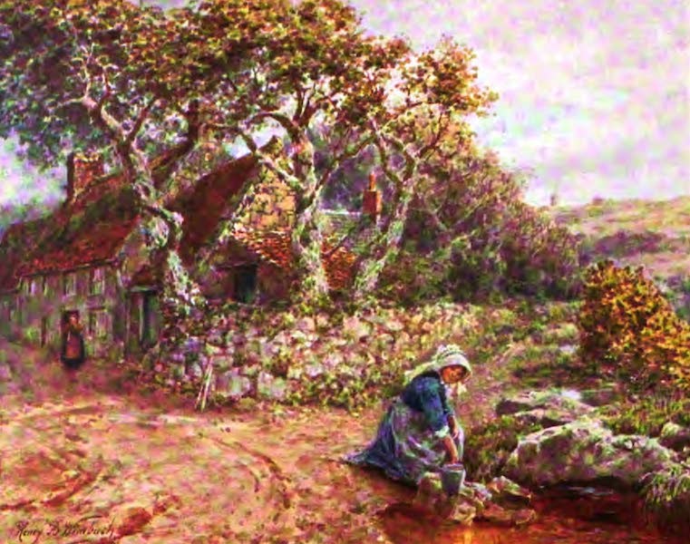 The Channel Islands Painted and Described - Washing at a Stream at Vazon, Guernsey  (1904)