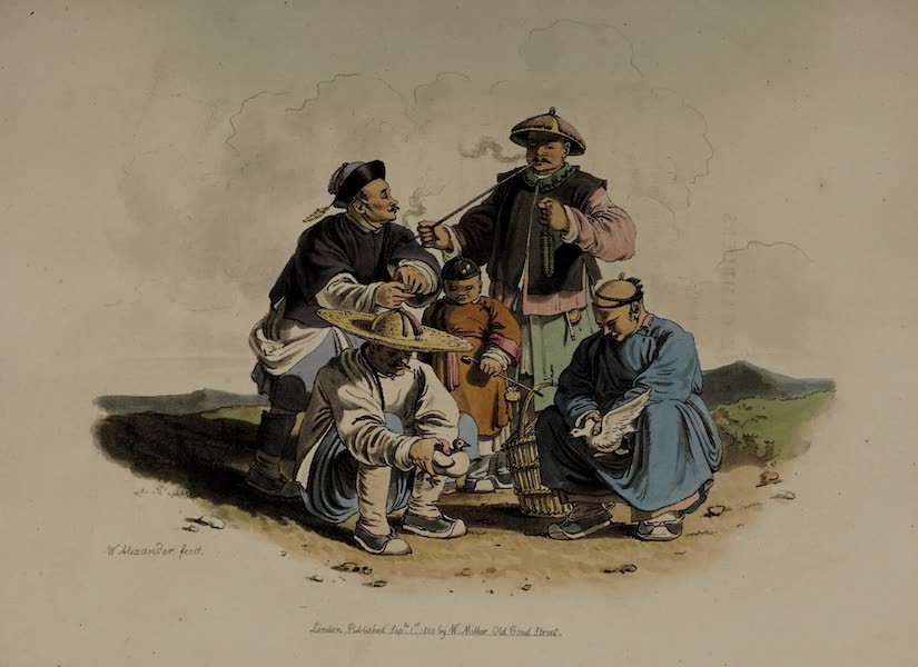 The Costume of China - Chinese Gamblers with fighting Quails (1805)