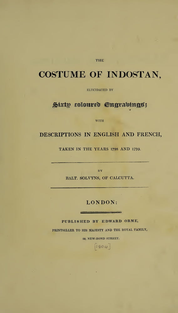 Orient - The Costume of Indostan