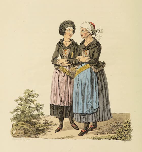 The Costume of the Hereditary States of the House of Austria - A Woman and Girl of Egra, in their Winter Clothes (1804)
