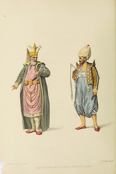The Costume of Turkey - Two Janissaries in their Dress of Ceremony (1802)