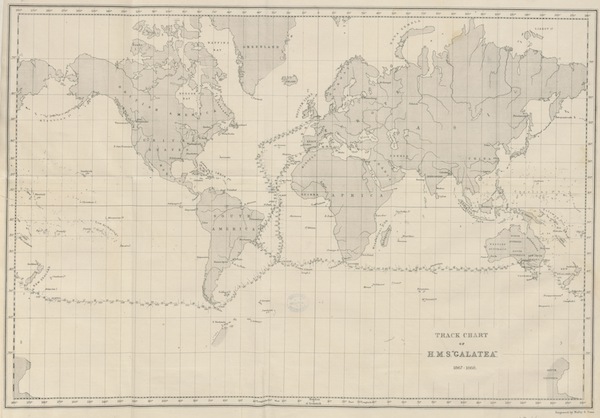 The Cruise of H.M.S. Galatea - Track Chart of H.M.S Galatea 1867-1868 (1869)