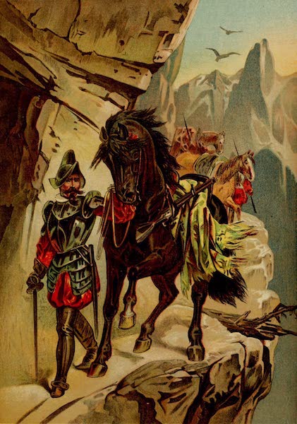 The Discovery and Conquest of the New World - Perilous Ascent of the Cordilleras de los Andes by Pizzaro (1892)
