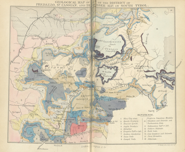 Geological Map of the District of Predazzo, St. Cassian and the Seisser Alp