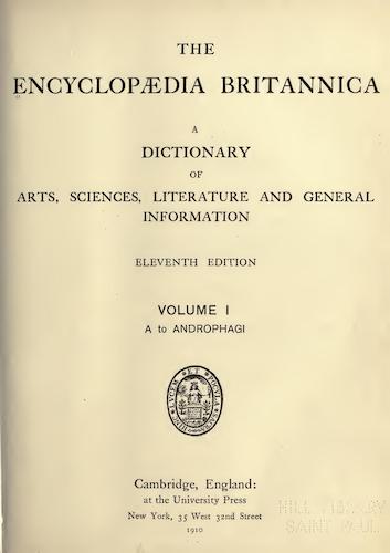 Encyclopedias - Encyclopaedia Britannica Vol. 1