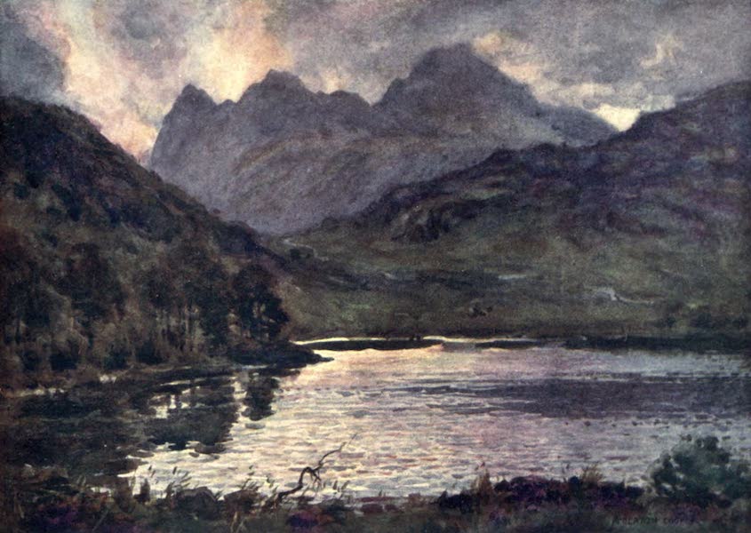 The English Lakes Painted and Described - Blea Tarn and Langdale Pikea (1908)