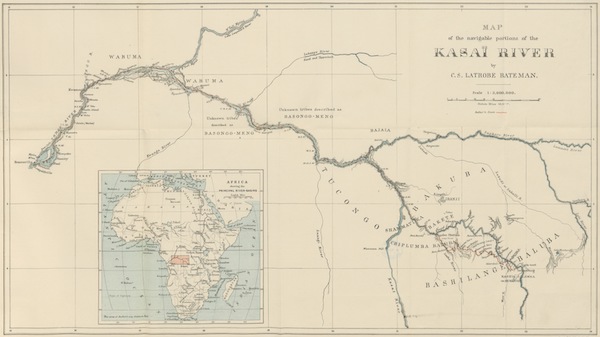 The First Ascent of the Kasai - Map of the Navigable Portions of the Kasai River (1889)