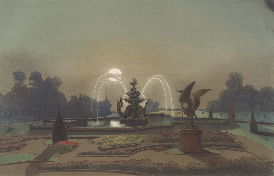 The Gardens of England - Dragon Fountain, in the Gardens at Eaton Hall (1858)