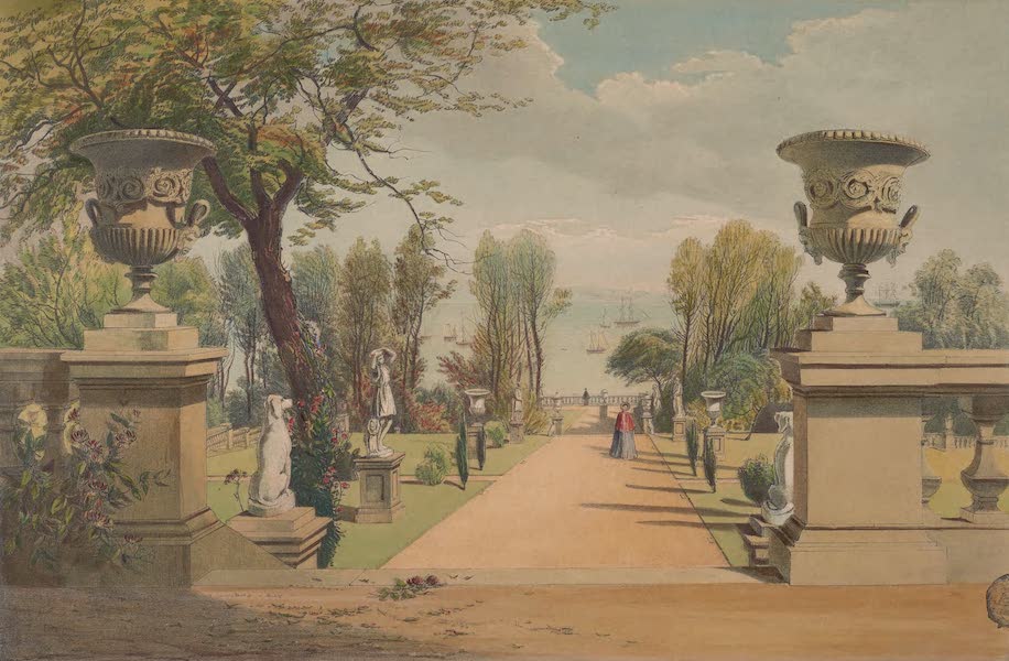 The Gardens of England - View in the Gardens at Westfield House, (Isle of Wight) (1858)