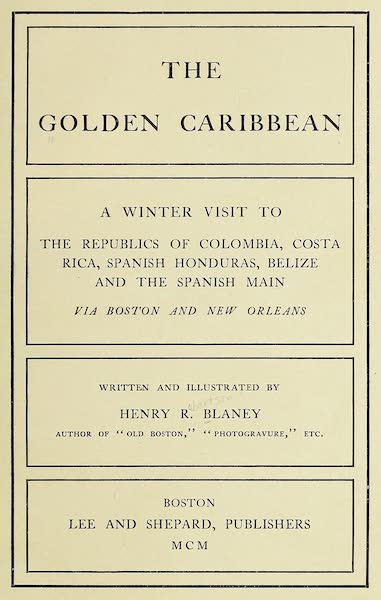The Golden Caribbean - Title Page (1900)