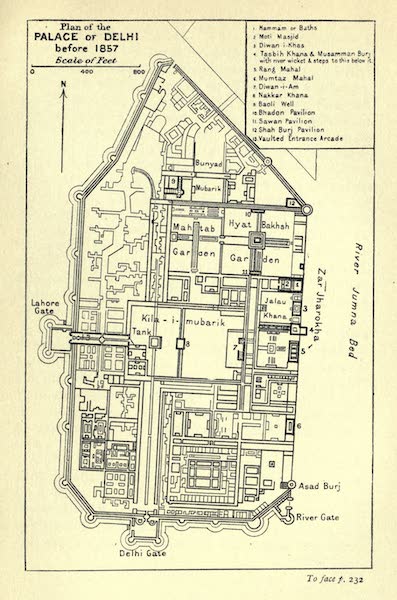 The High-Road of Empire - Plan of the Palace of Delhi Before 1857 (1905)