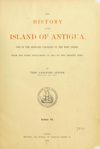 Haiti - The History of the Island of Antigua Vol. 2
