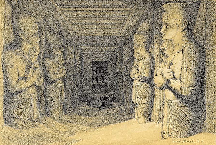 The Holy Land : Syria, Idumea, Arabia, Egypt & Nubia Vols. 3 & 4 - Sanctuary of the Great Temple of Aboo-Simbel, Nubia (1855)