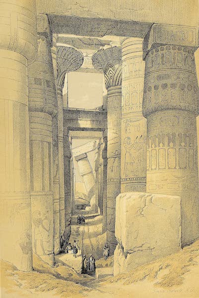 The Holy Land : Syria, Idumea, Arabia, Egypt & Nubia Vols. 5 & 6 - View Looking Across the Hall of Columns at Karnak (1855)