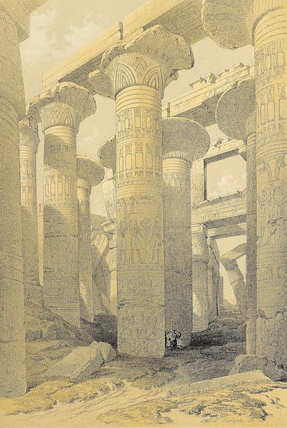The Holy Land : Syria, Idumea, Arabia, Egypt & Nubia Vols. 5 & 6 - Oblique View of the Hall of Columns, Karnak (1855)