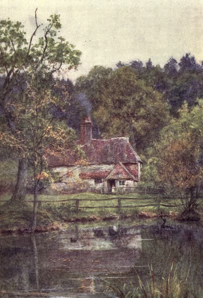 The Homes of Tennyson Painted and Described - Chase Cottage and Pond (1905)