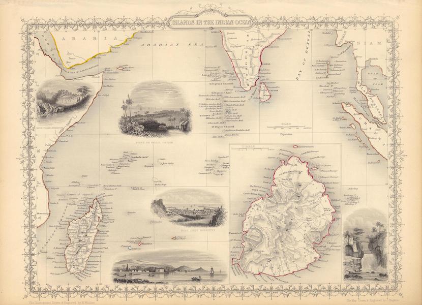 The Illustrated Atlas - Islands in the Indian Ocean (with) inset map of Mauritius (1851)