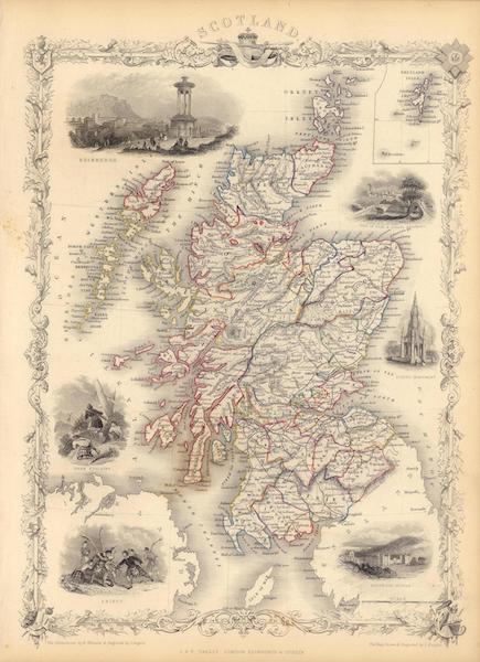 The Illustrated Atlas - Scotland (with) inset map of the Shetland Islands (1851)