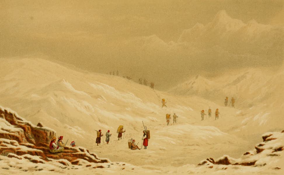 The Indian Alps and How We Crossed Them - Our camp ascending the snow fields (1876)