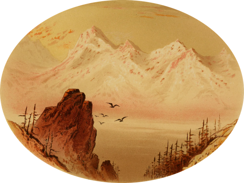The Indian Alps and How We Crossed Them - Nursyng and Pundeem from Soubahgoom - Evening (1876)