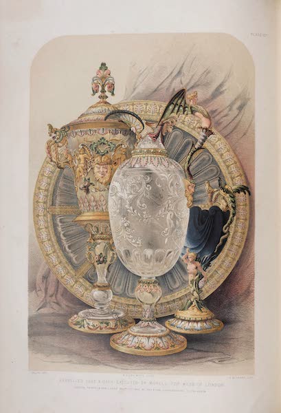 The Industrial Arts of the Nineteenth Century Vol. 2 - Vase and Dish by Morel ; for Webb, London (1851)